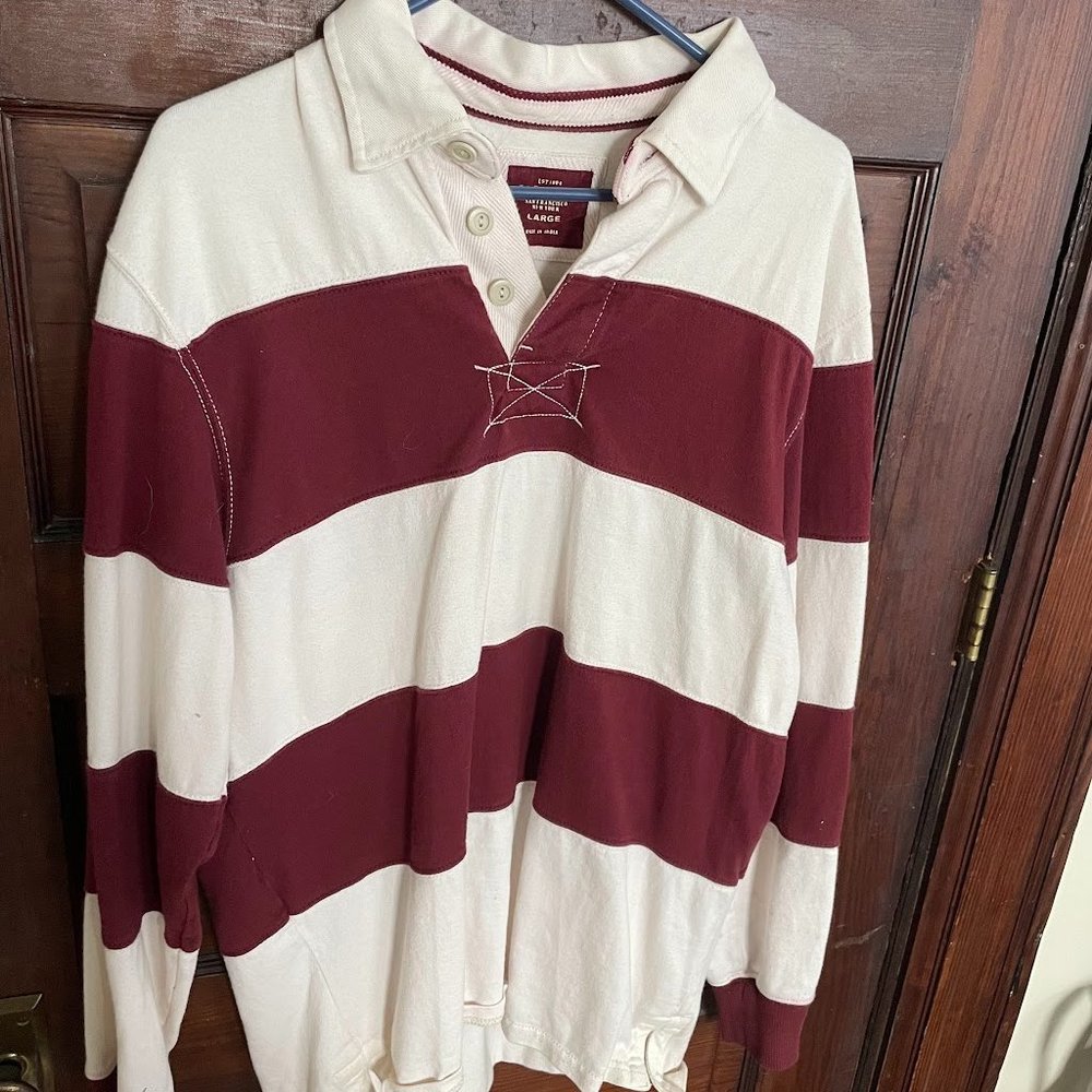 Rugby shirt (burgundy and white) Old Navy